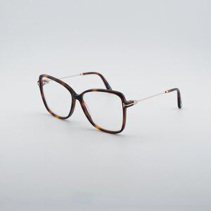 Tom Ford FT5953-B 053 Eyeglasses Havana 55mm Butterfly Frame, Blue Light Block